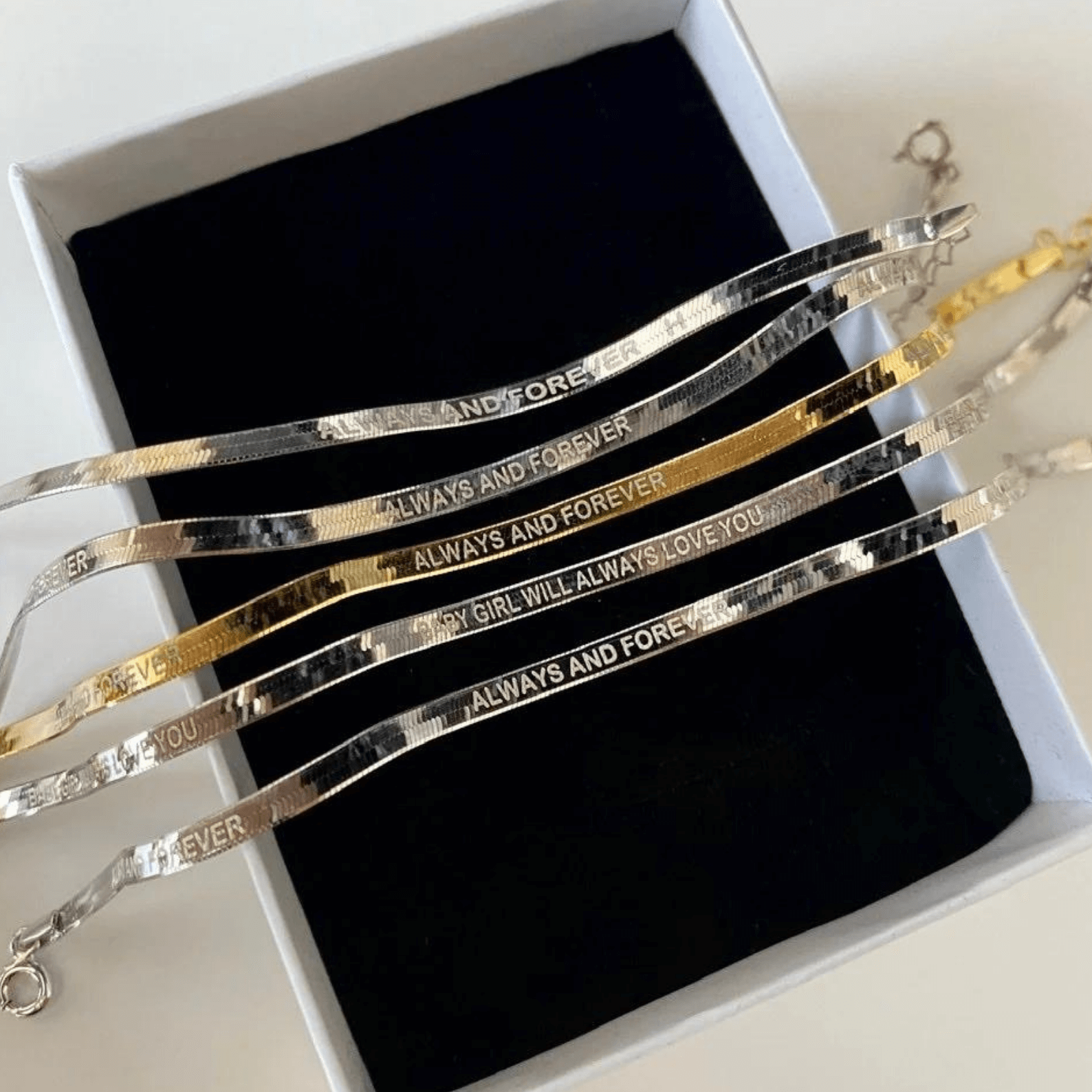 Yazılı İtalyan Çift Bilekliği(2 Adet)