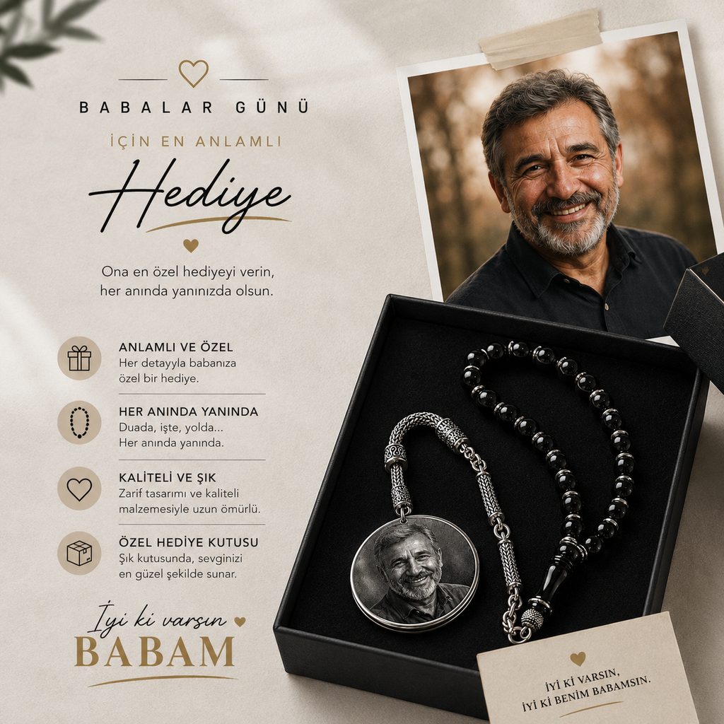 Babalar Günü Özel Tesbih Siyah