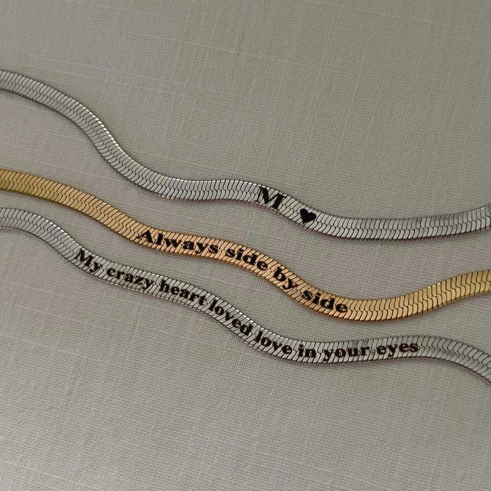 Yazılı İtalyan Çift Bilekliği(2 Adet)