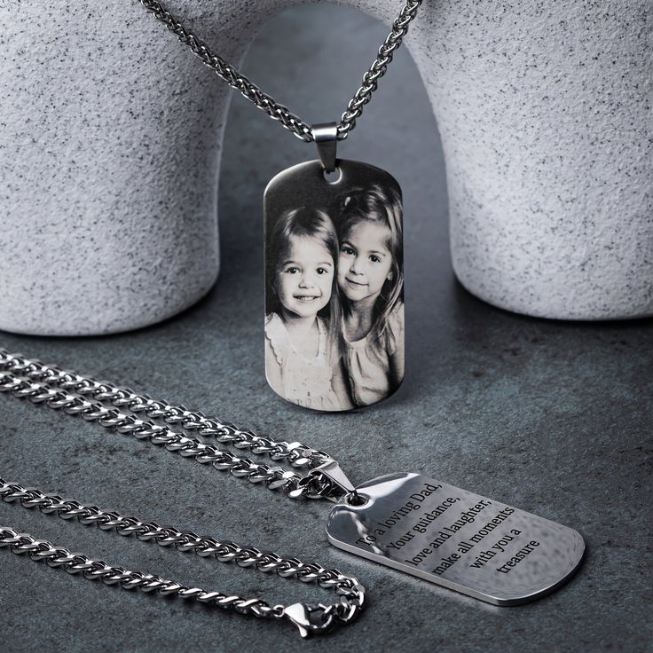 Kişiye Özel Dikdörtgen Fotoğraflı Kolye