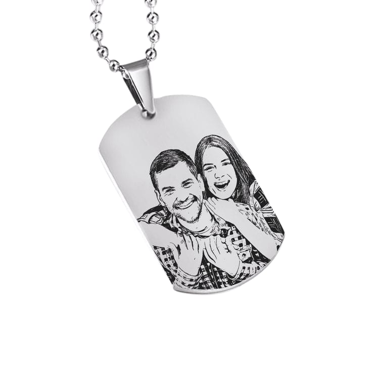 Kişiye Özel Dikdörtgen Fotoğraflı Kolye