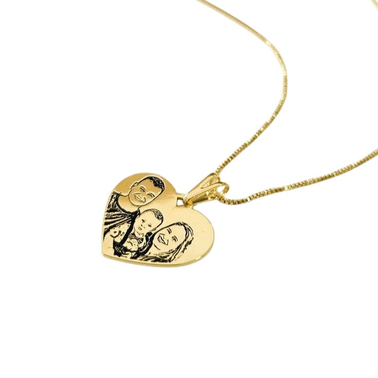 Kişiye Özel Fotoğraflı Kalp Kolye