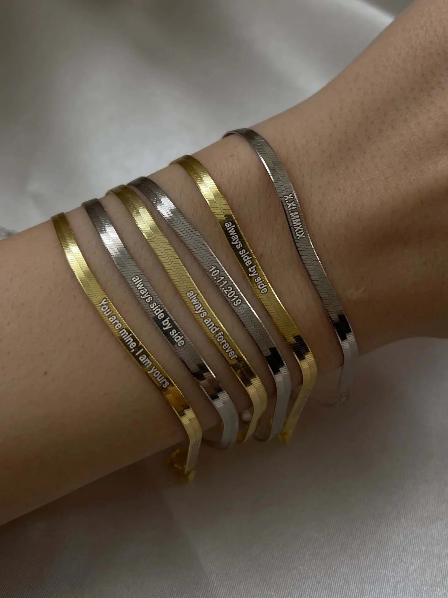 Yazılı İtalyan Çift Bilekliği(2 Adet)