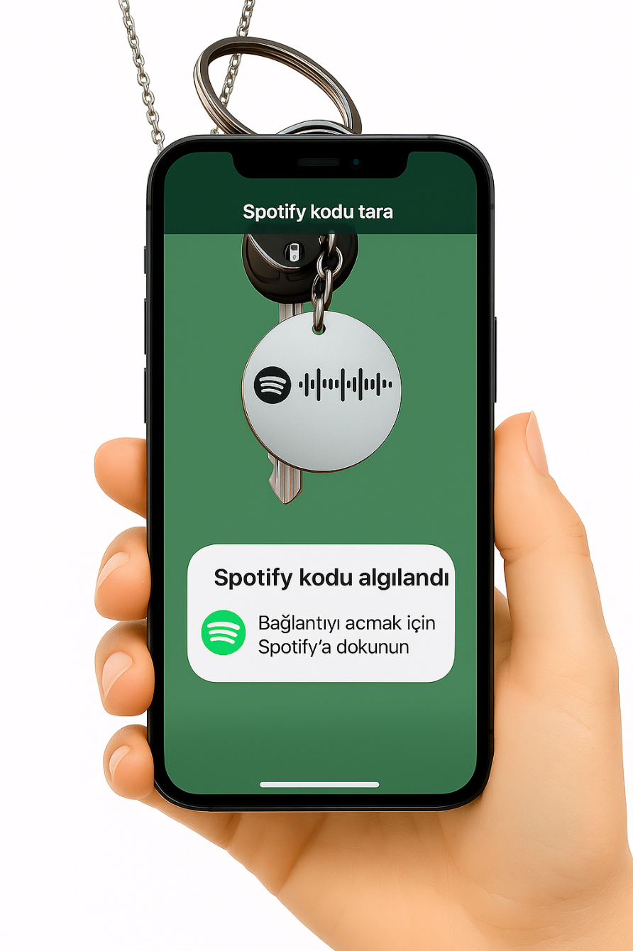 Kişiye Özel Fotoğraflı Spotify Anahtarlık