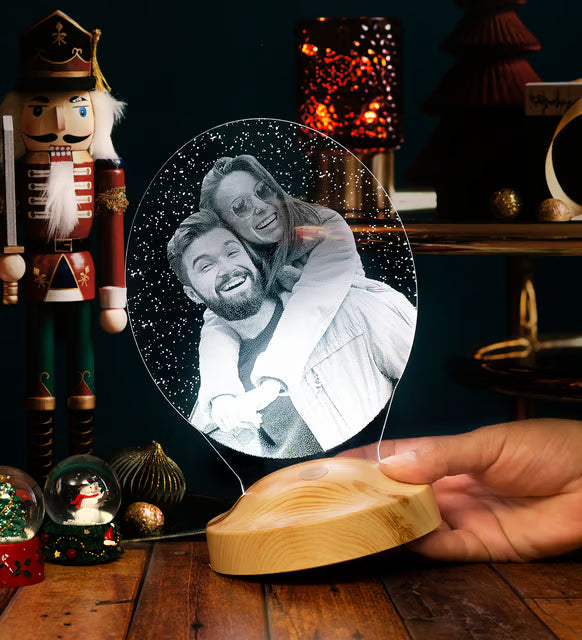 Fotoğraflı Kişiye Özel Oval Led Lamba