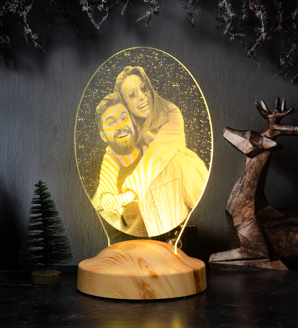 Fotoğraflı Kişiye Özel Oval Led Lamba