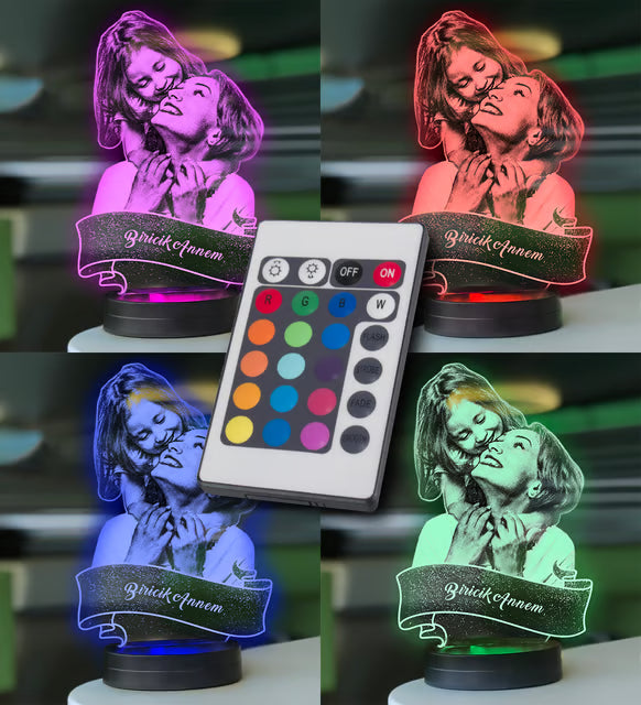 Kişiye Özel Profil Kesim 3d Modelli Gece Lambası