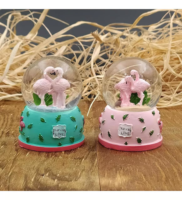 Mini Flamingo Kar Küresi & Mikail Melek Kolye