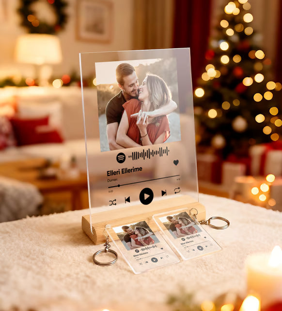 Spotify Plak ve 2 Adet Spotify Anahtarlık Seti