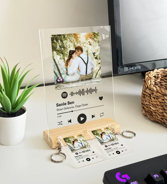 Spotify Plak ve 2 Adet Spotify Anahtarlık Seti