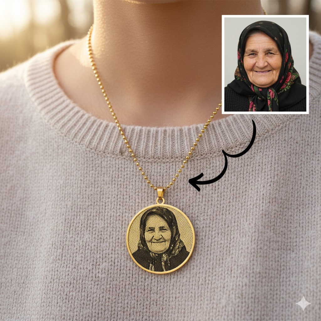 Kişiye Özel Fotoğraflı Kolye